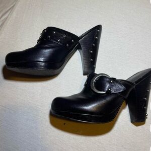 Harley-Davidson Black Leather Studded Mules